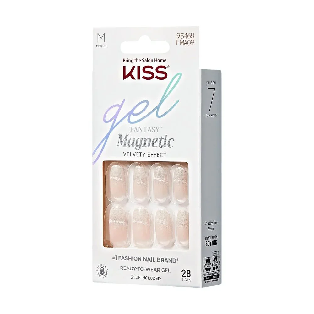KISS Gel Fantasy Magnetic Medium Length Nails - Chime Splash